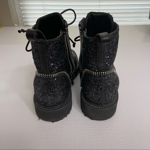 Giuseppe Zanotti sz 36.5 lace up combat boots glitter - Picture 6 of 15